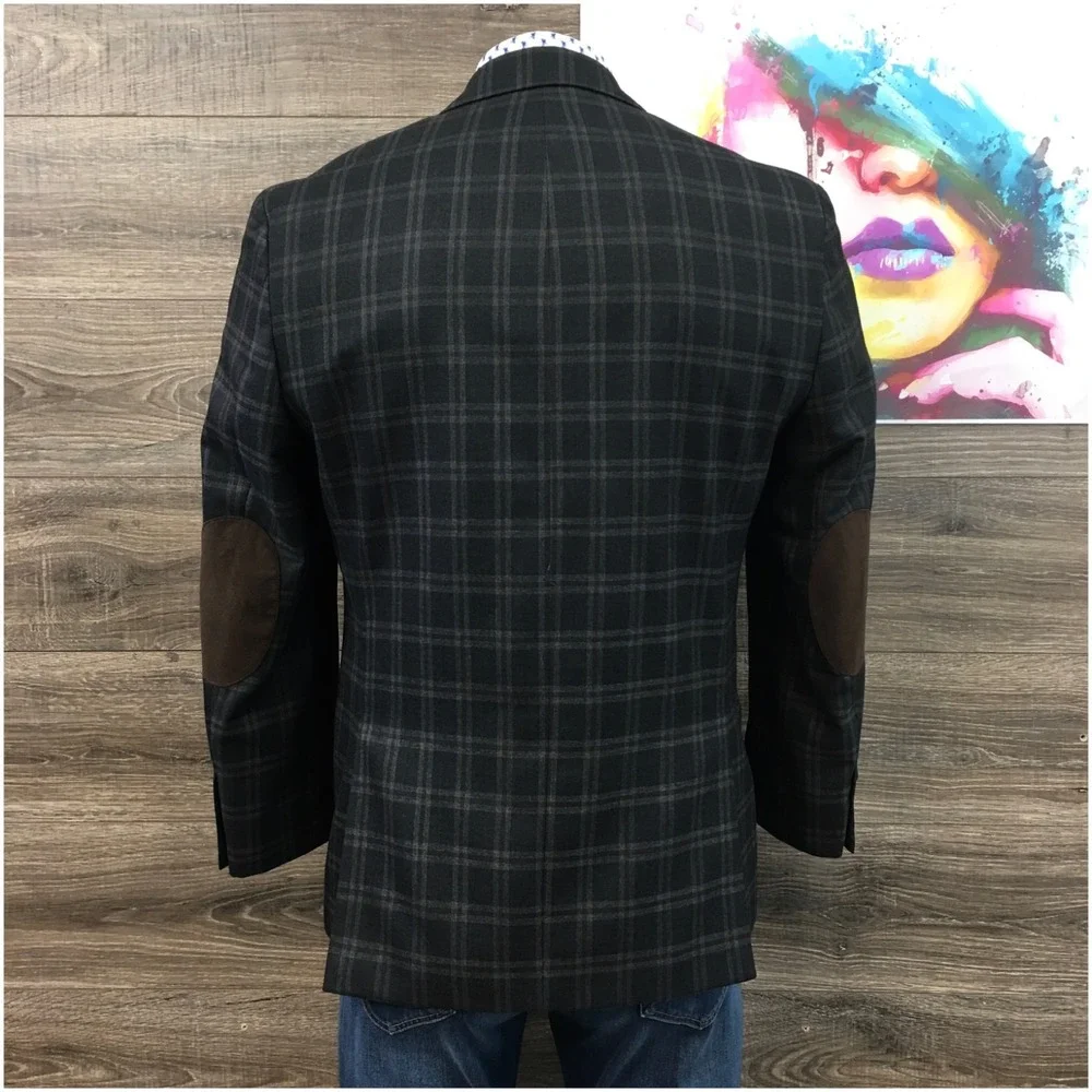 VAN HEUSEN Mens Blazer Sport Coat Casual Jacket Size 42R‎ Suit Elbow Patches